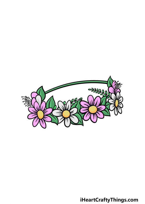 Flower Crown Drawing - How To Draw A Flower Crown Step By Step