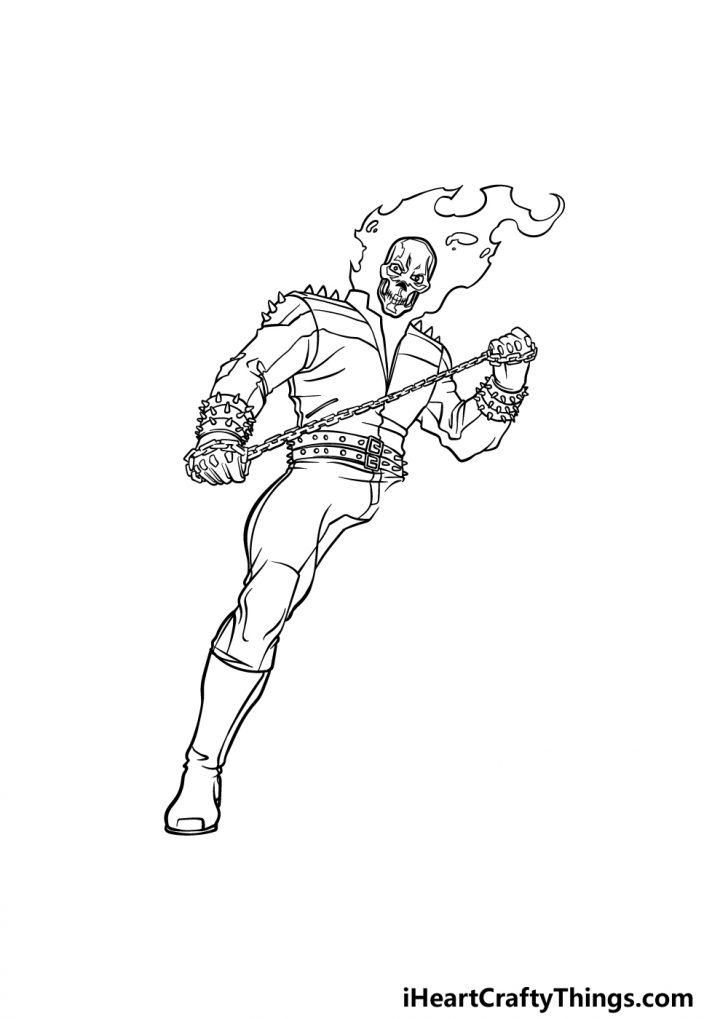 Ghost Rider Drawing How To Draw Ghost Rider Step By Step