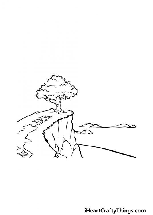 Cliff Drawing How To Draw A Cliff Step By Step