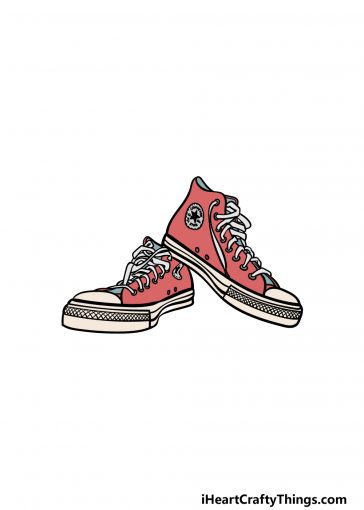 Converse Drawing - How To Draw Converse Step By Step