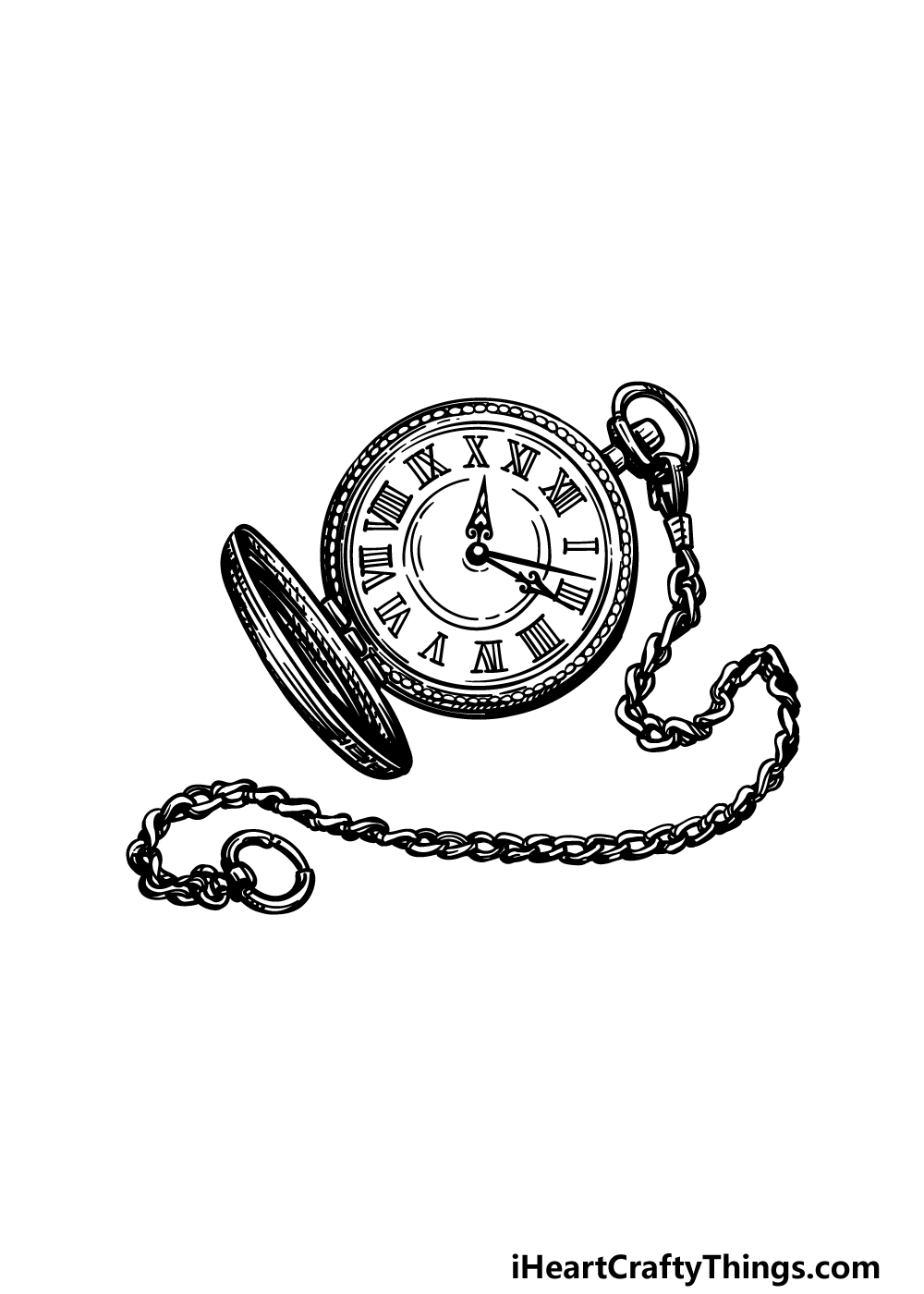 drawing a pocket watch step 7