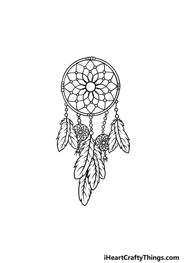 Dream Catcher Drawing How To Draw A Dream Catcher Step By Step