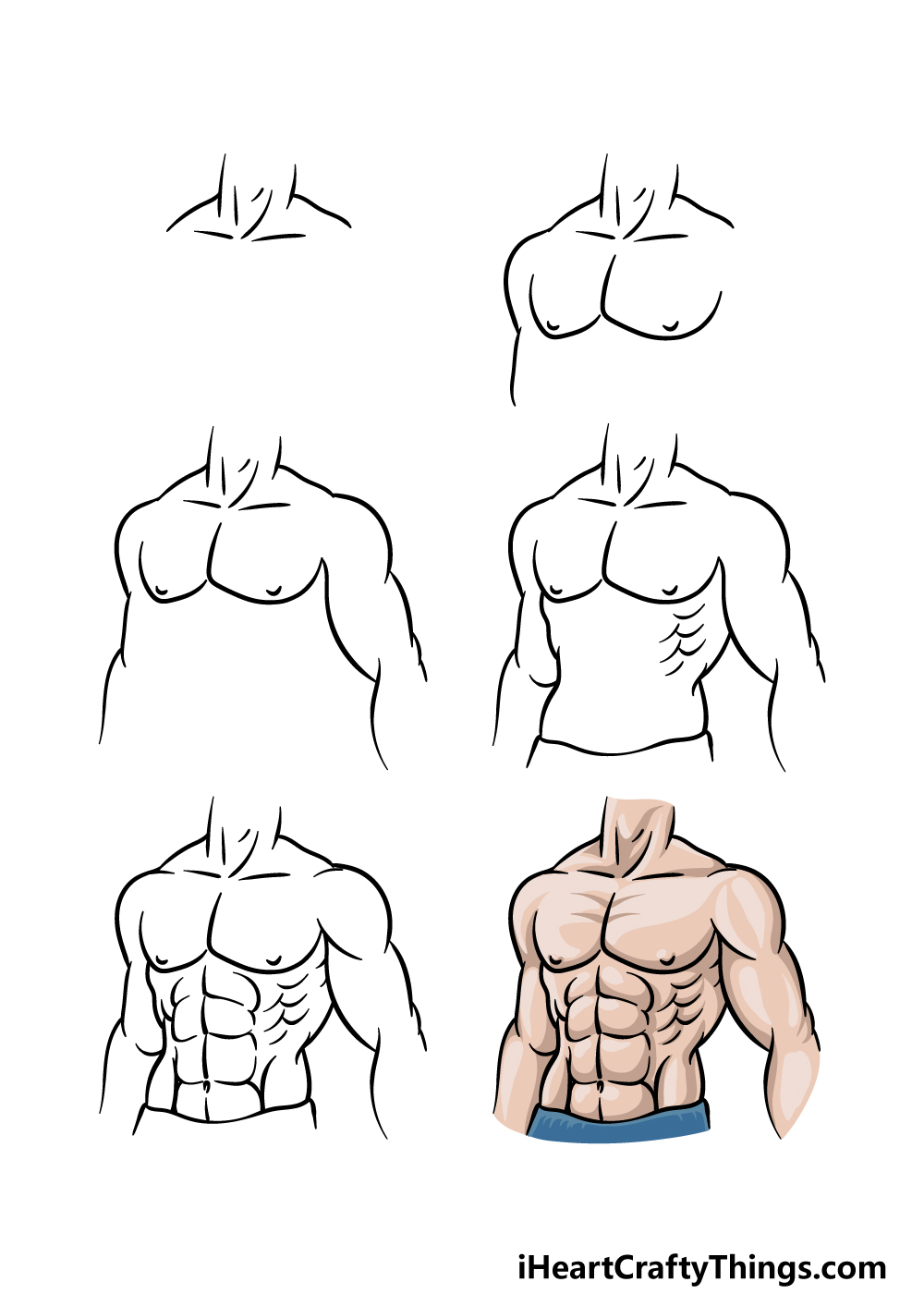 how to draw the abs in 6 steps