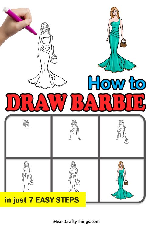 Barbie Drawing How To Draw Barbie Step By Step 