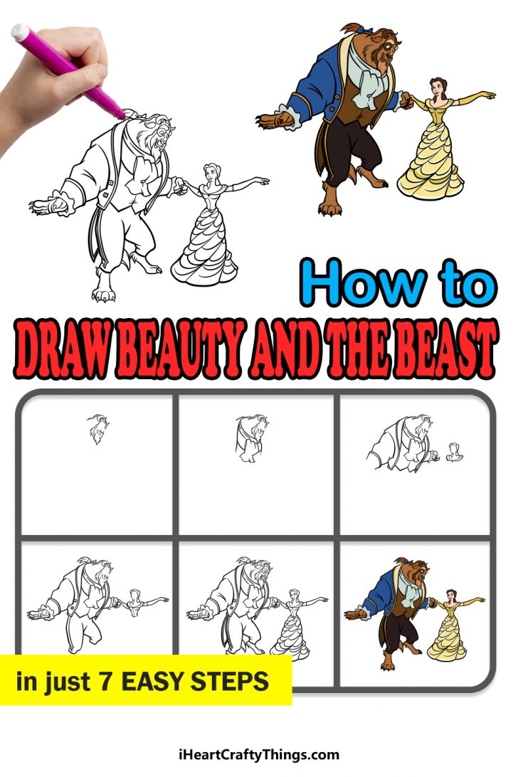 Beauty And The Beast Drawing - How To Draw Beauty And The Beast Step By ...