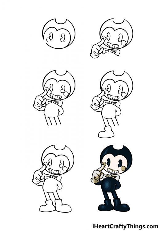 Bendy Drawing - How To Draw Bendy Step By Step