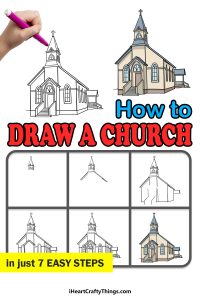 Church Drawing - How To Draw A Church Step By Step