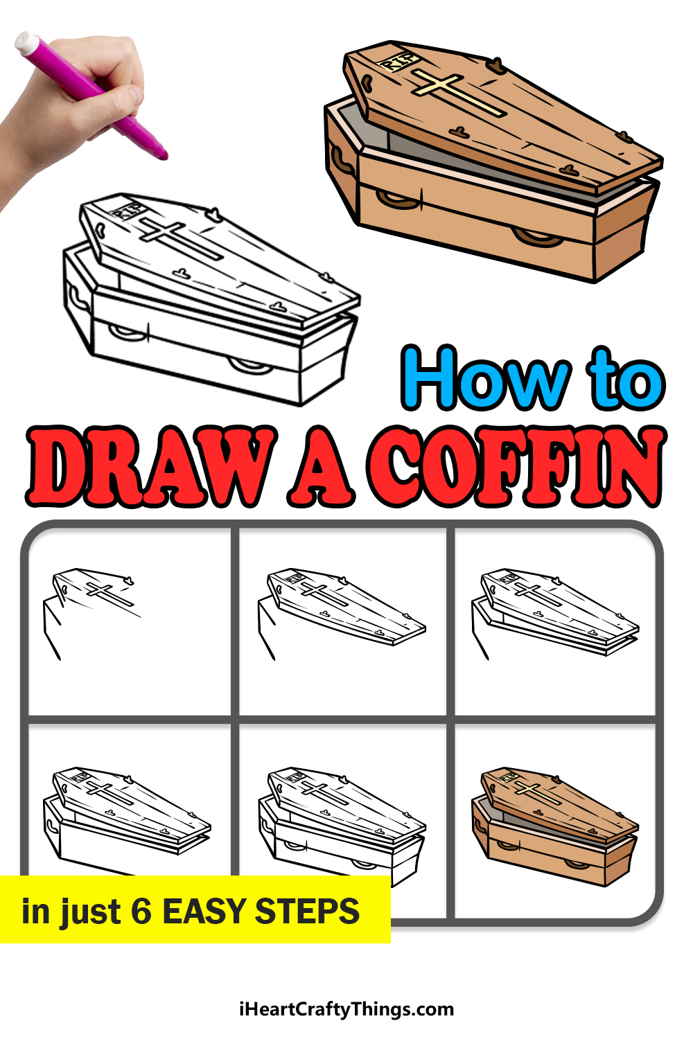 open coffin drawing