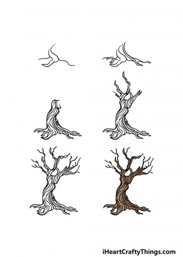 Dead Tree Drawing - How To Draw A Dead Tree Step By Step