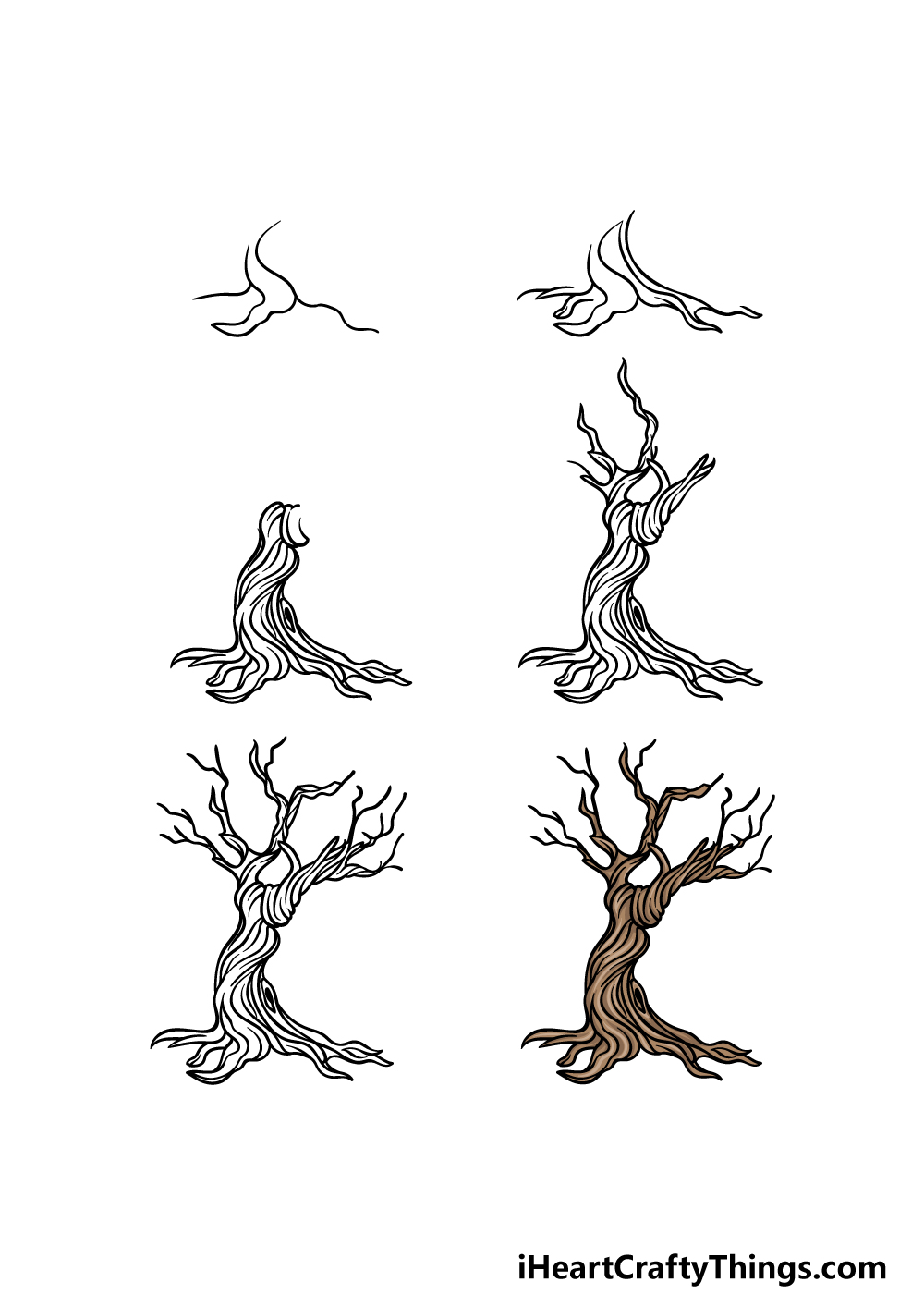 scary dead trees drawings