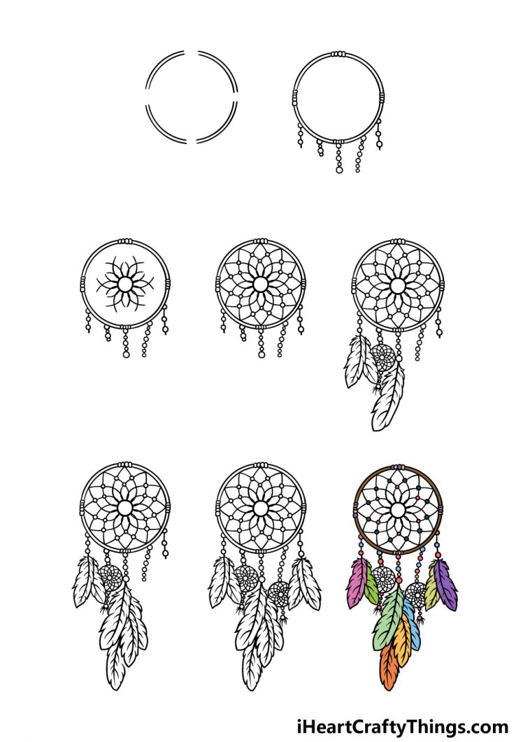 Dream Catcher Drawing How To Draw A Dream Catcher Step By Step