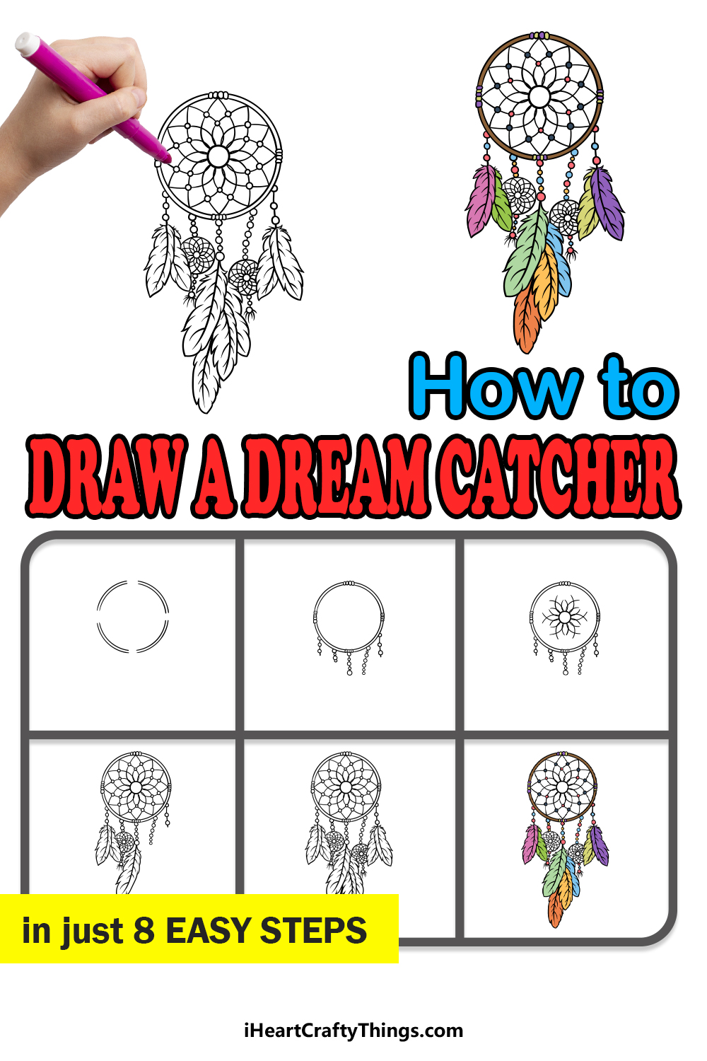 how to draw dreamcatcher