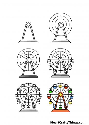 Ferris Wheel Drawing - How To Draw A Ferris Wheel Step By Step