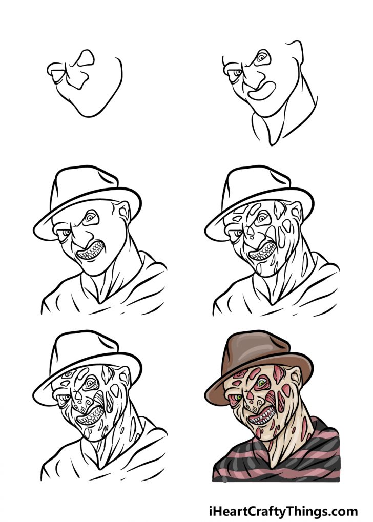 Freddy Krueger Drawing How To Draw Freddy Krueger Step By Step