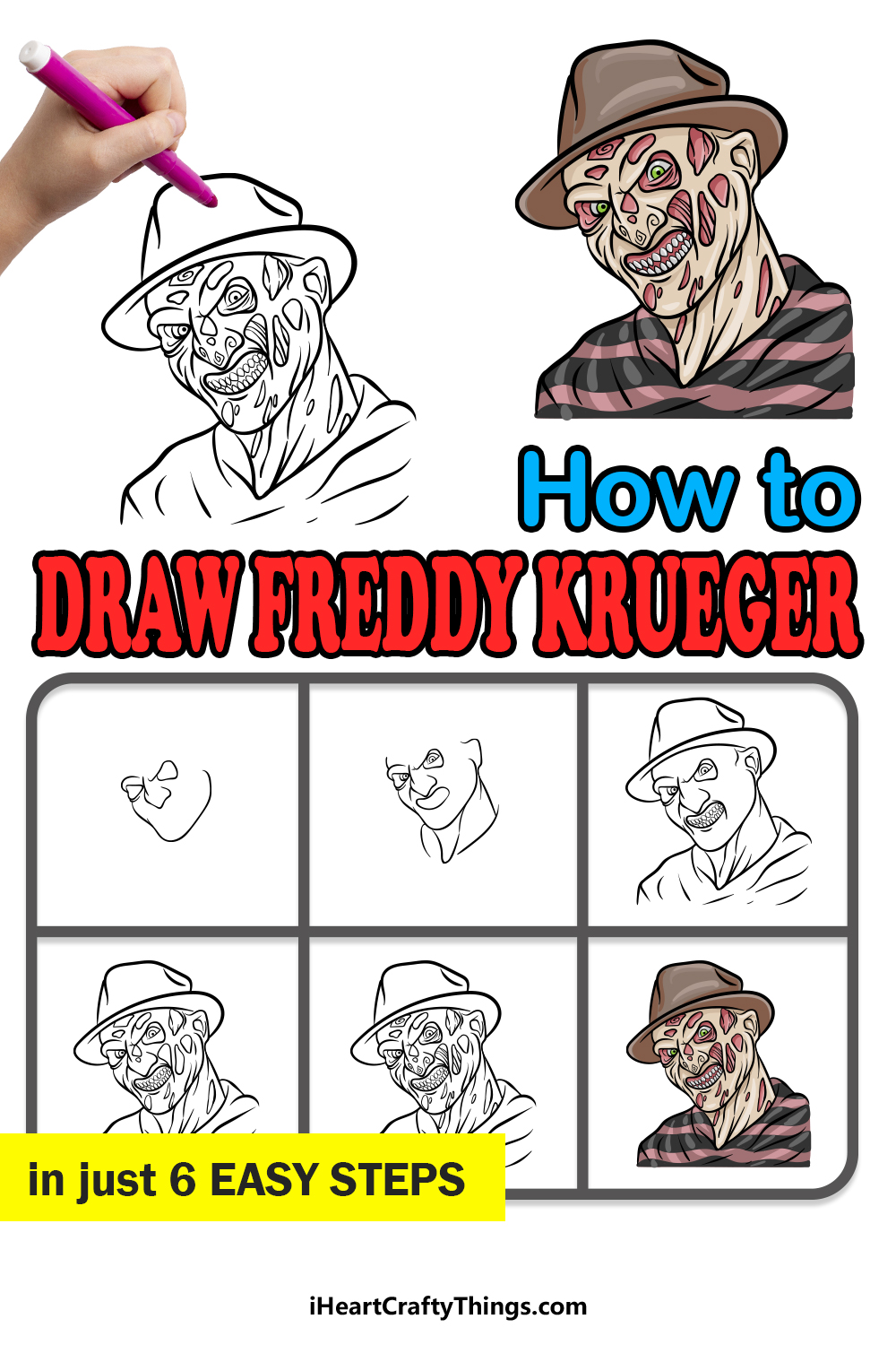 freddy krueger cartoon drawing