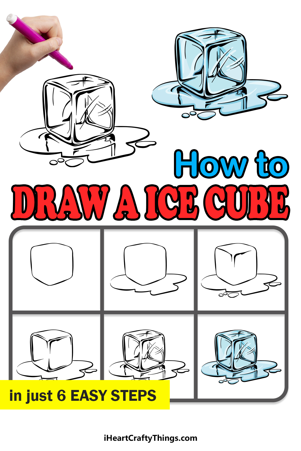 Ice Cube Drawing - How To Draw An Ice Cube Step By Step