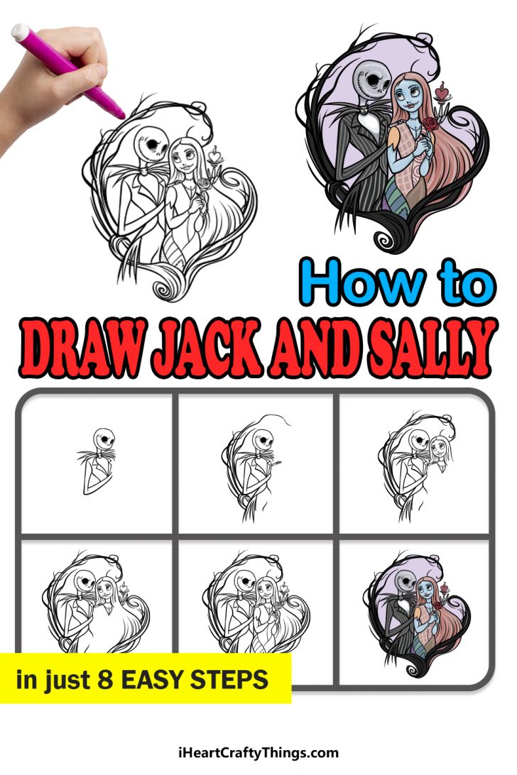 Jack And Sally Drawing How To Draw Jack And Sally Step By Step