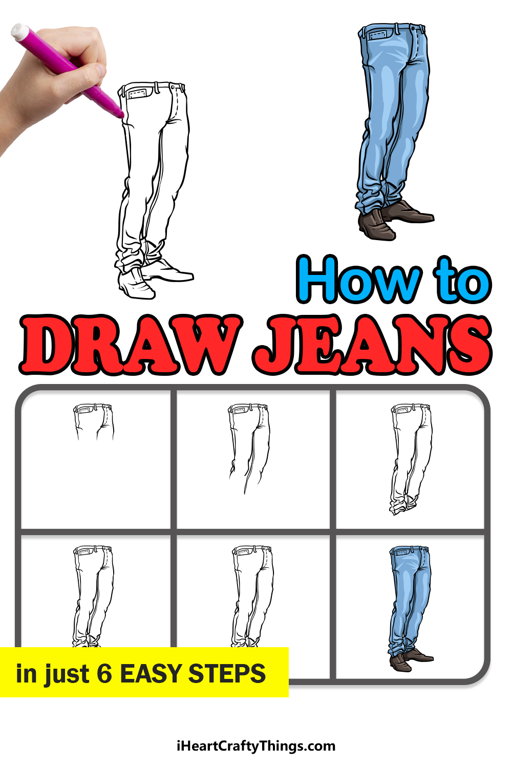 how to draw jeans in 6 easy steps