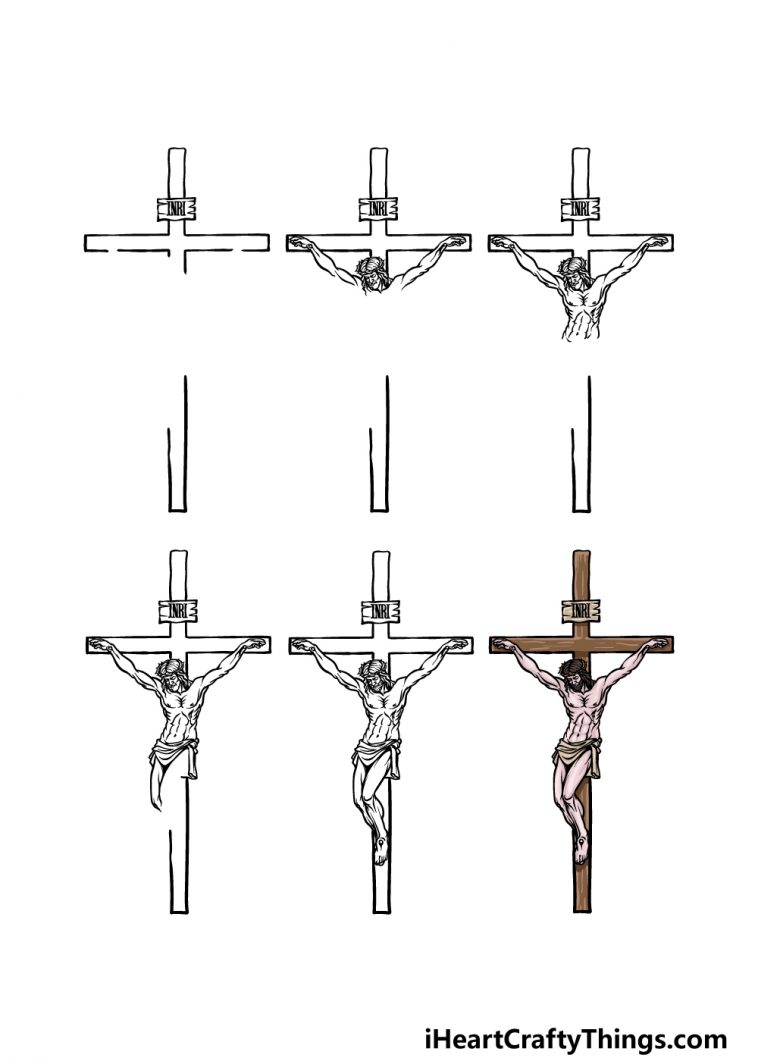 Jesus On The Cross Drawing How To Draw Jesus On The Cross Step By Step