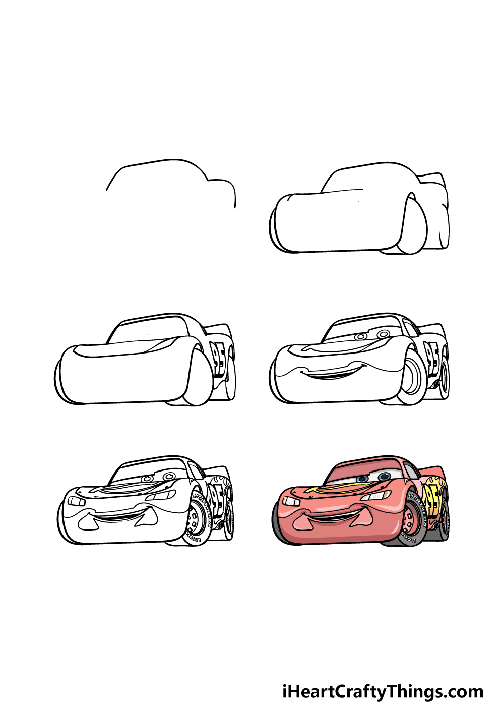 How to Draw Lightning McQueen | Cars 3 - YouTube