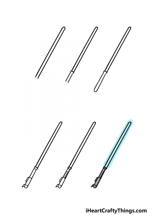 Lightsaber Drawing How To Draw A Lightsaber Step By Step