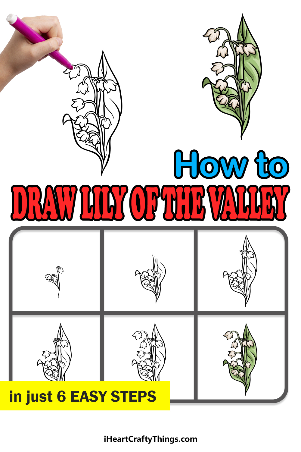 how to draw lily of the valley in 6 easy steps