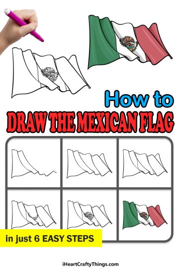 Mexican Flag Drawing - How To Draw The Mexican Flag Step By Step