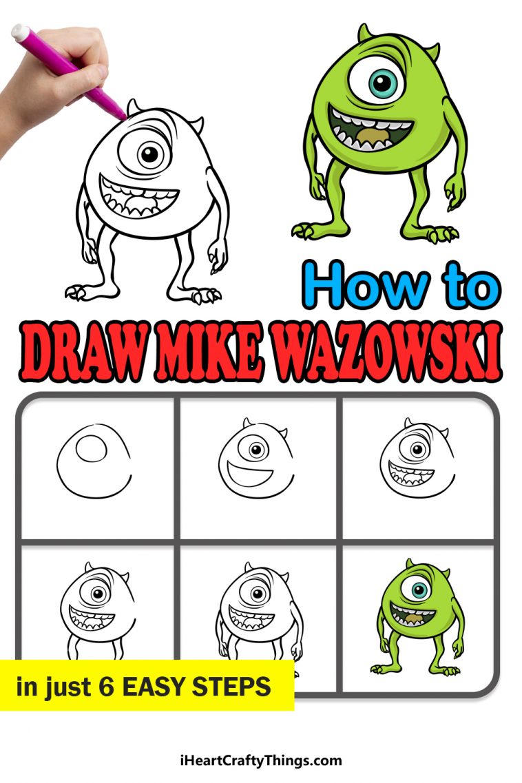 Mike Wazowski Drawing - How To Draw Mike Wazowski Step By Step