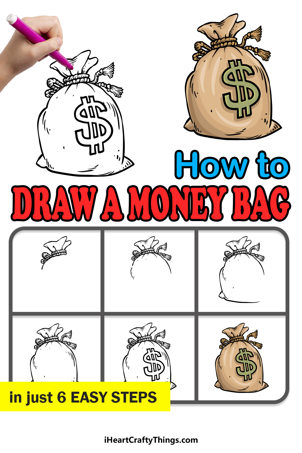 open money bag drawing