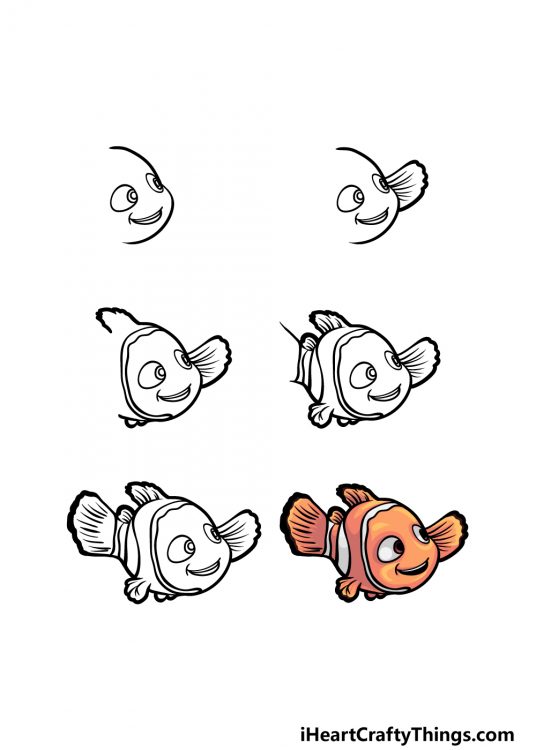 Nemo Drawing - How To Draw Nemo Step By Step