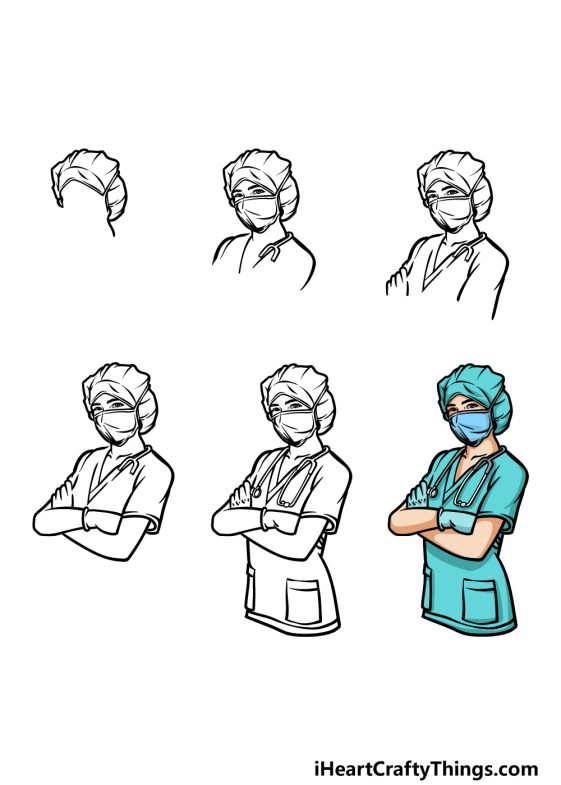 Nurse Drawing - How To Draw A Nurse Step By Step