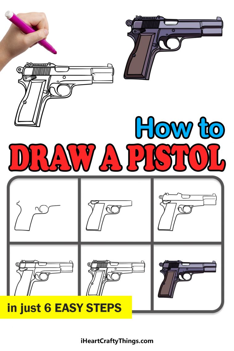 Pistol Drawing How To Draw A Pistol Step By Step