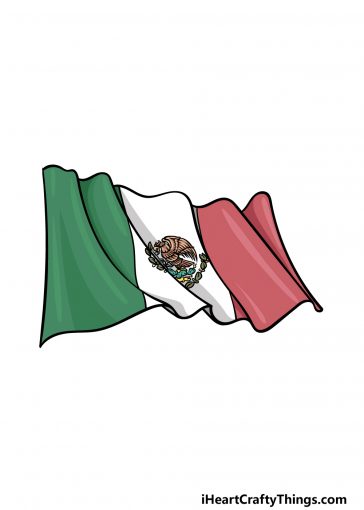 how to draw Mexican flag image