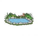 how to draw a pond image