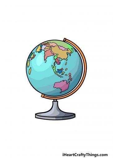 how to draw a globe image