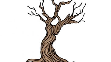 how to draw a dead tree image