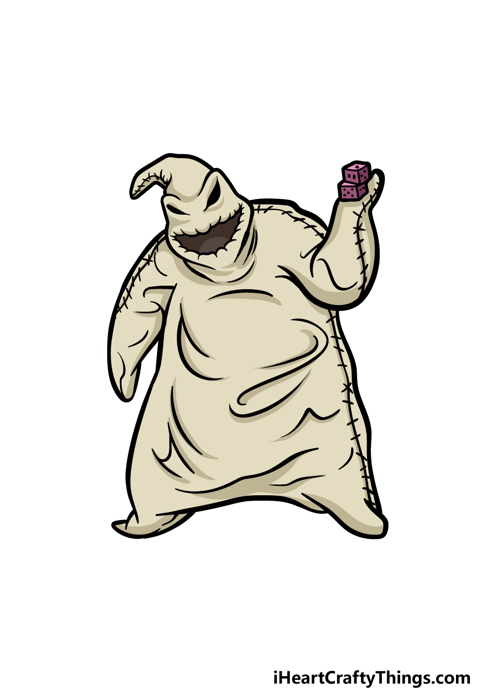 Oogie Boogie Drawing - How To Draw Oogie Boogie Step By Step. 