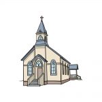 how to draw a church image