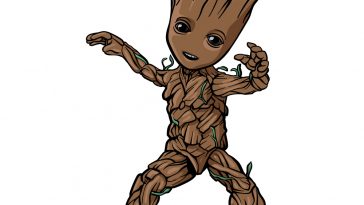 how to draw baby groot image
