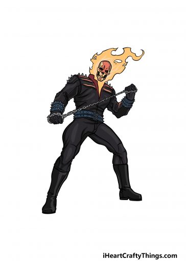 how to draw Ghost Rider image