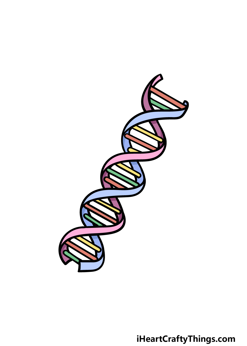 DNA Drawing - How To Draw DNA Step By Step