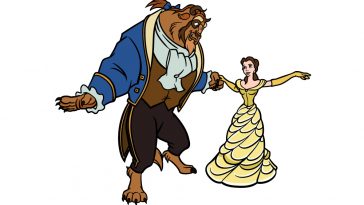 how to draw Beauty and the Beast image