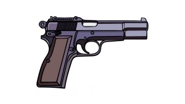 how to draw a pistol image