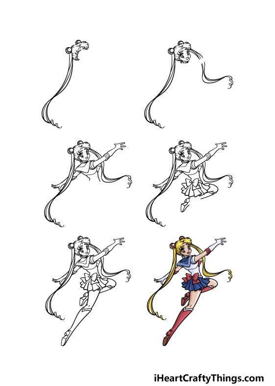 Sailor Moon Drawing How To Draw Sailor Moon Step By Step
