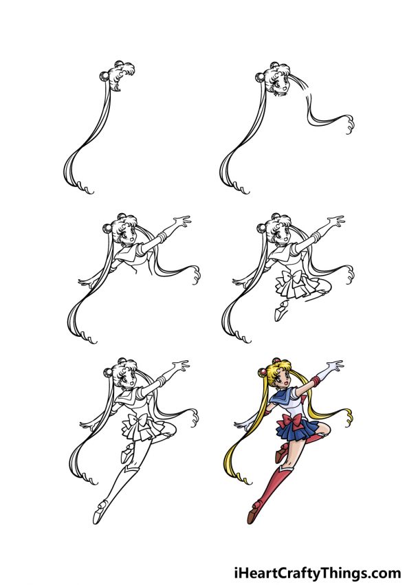 Sailor Moon Drawing How To Draw Sailor Moon Step By Step 