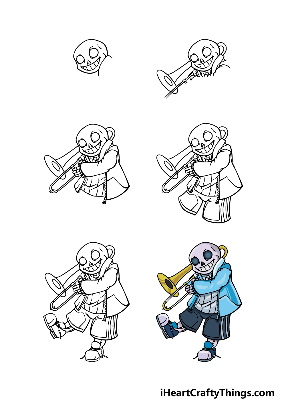 How to Draw Ink Sans Step by Step