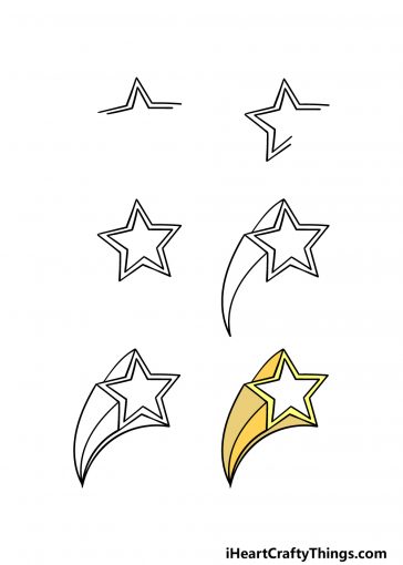 Shooting Star Drawing - How To Draw A Shooting Star Step By Step