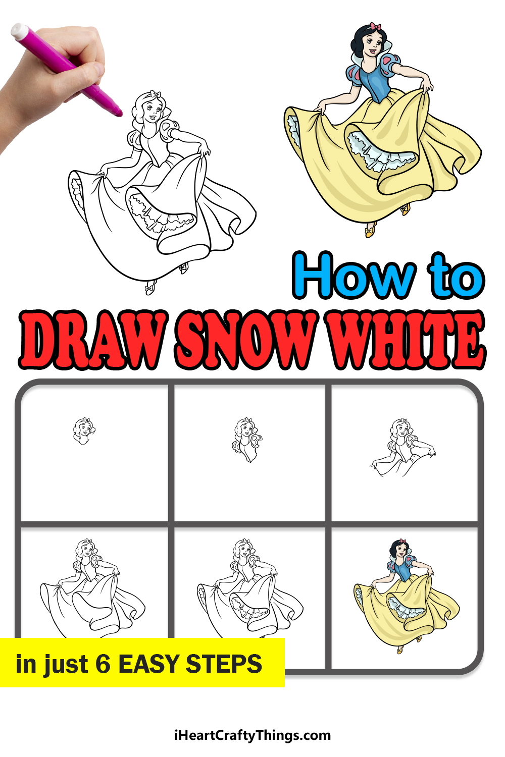 How to make Snow White princess with Play-Doh / step by step tutorial. 