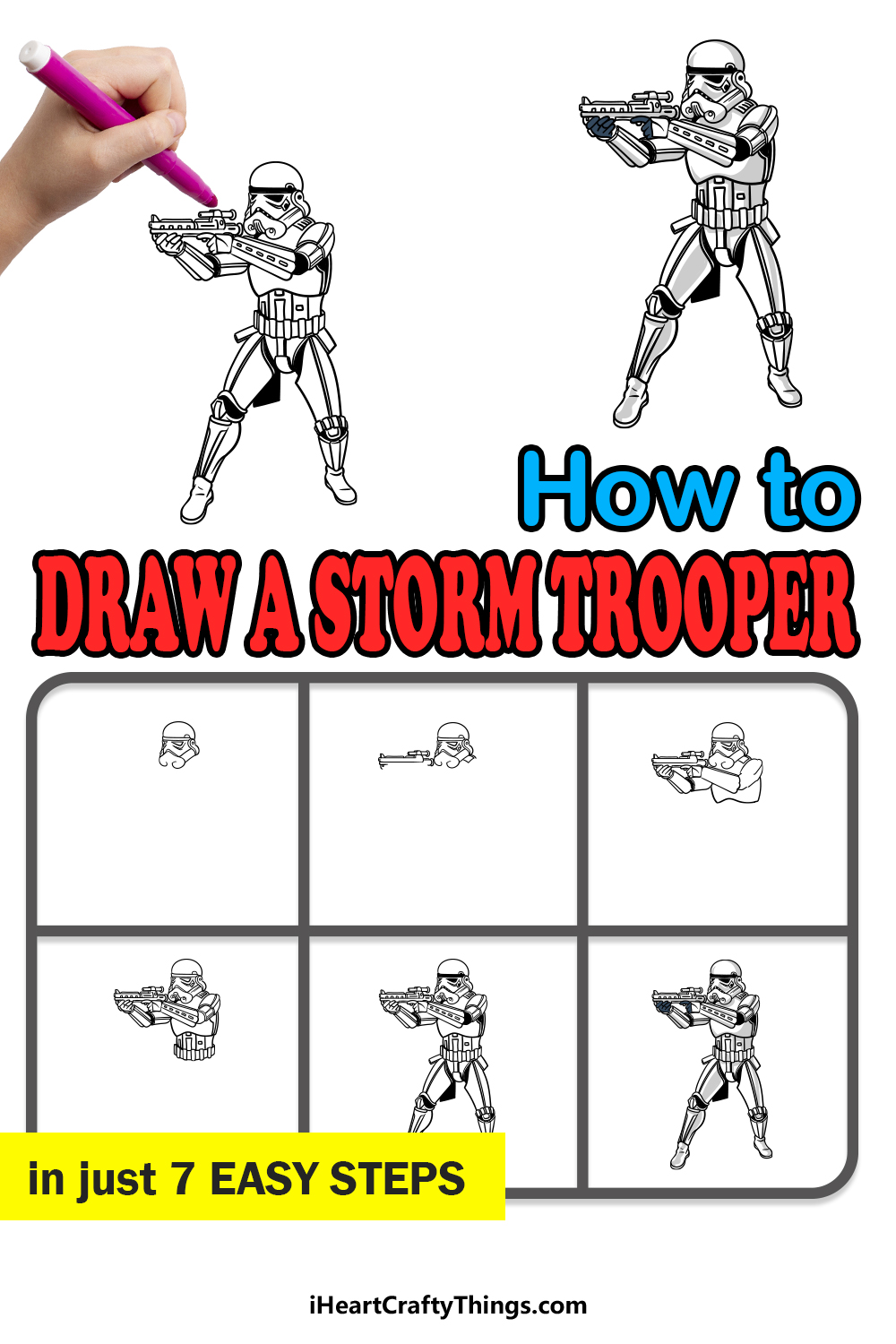 how to draw a stormtrooper in 7 easy steps