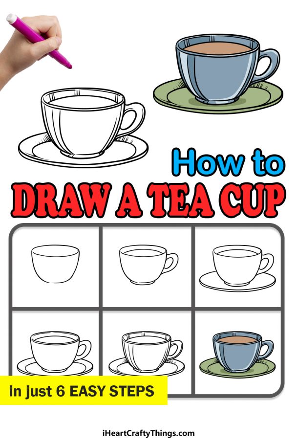 Teacup Drawing - How To Draw A Teacup Step By Step